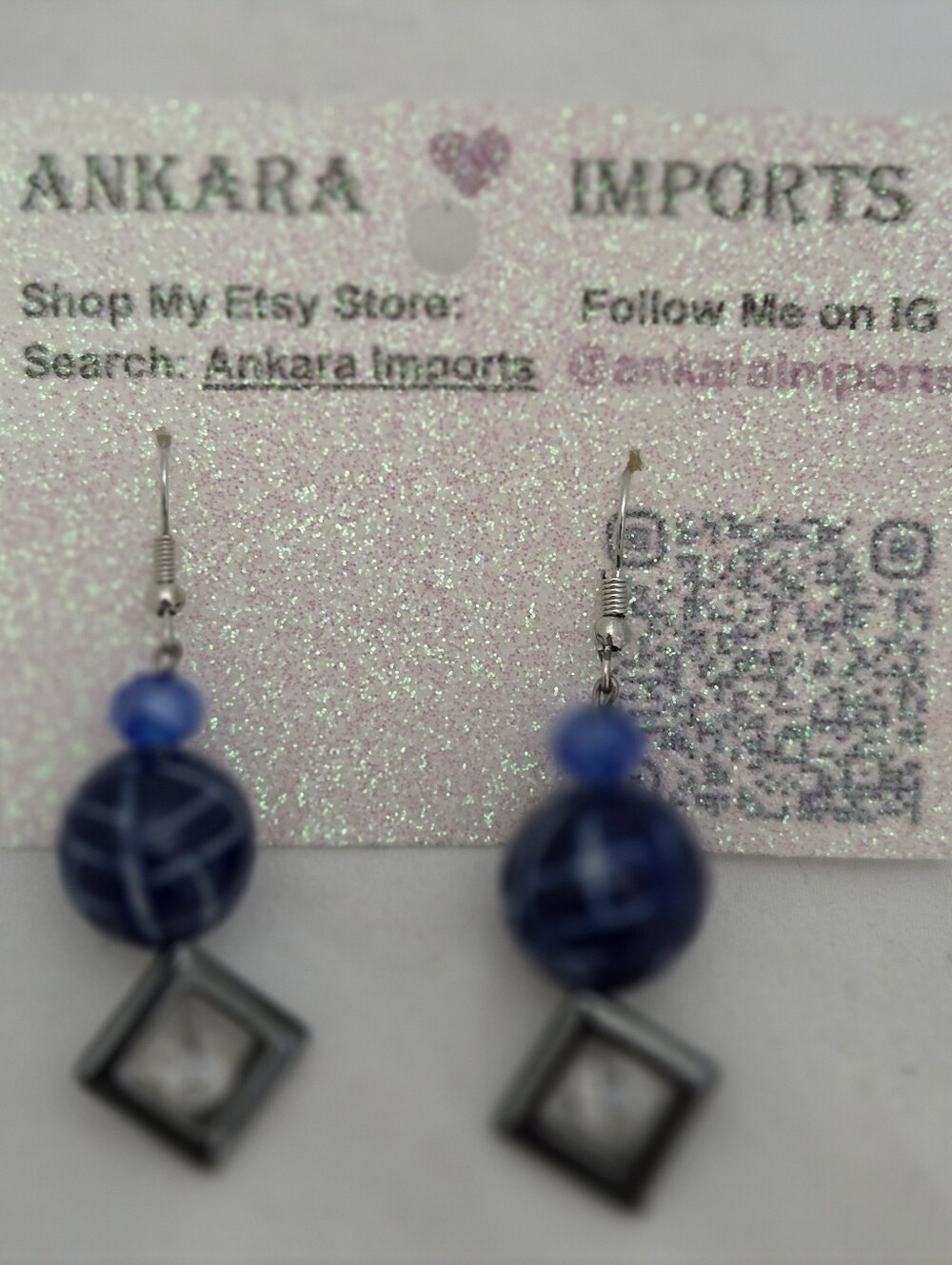 Coastal Grandma Nautical Blue Earrings
